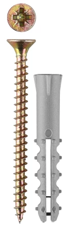 Дюбель ЗУБР &quot;МАСТЕР&quot; распорный полипропиленовый, тип &quot;Ёжик&quot;, в комплекте с шурупом, 6 х 25 / 3,5 х 35 мм, 15 шт 30661-06-25 купить в Тюмени