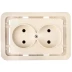 Розетка СВЕТОЗАР &quot;ГАММА&quot; двойная, цвет бежевый, 16А/~250В SV-54102-B купить в Тюмени