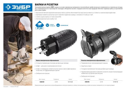 Розетки электрические 16А/220В IP44 серия ПРОФЕССИОНАЛ купить в Тюмени