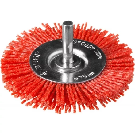 ЗУБР &quot;ПРОФЕССИОНАЛ&quot;. Щетка дисковая для дрели, нейлоновая проволока с абразивным покрытием, 75мм 35161-075_z02 купить в Тюмени