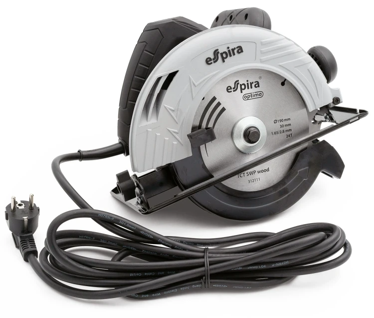 Пила циркулярная ESPIRA CSI-190A (ф190 мм, 220-240В,50/60 Гц, мощность 1250 Вт, 5000 об/мин), 401251 купить в Тюмени
