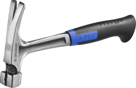 Молоток-гвоздодер ЗУБР &quot;ПРОФЕССИОНАЛ&quot; цельнокованый с магнитом и двухкомпонентной рукояткой, 580г 20258-580 купить в Тюмени