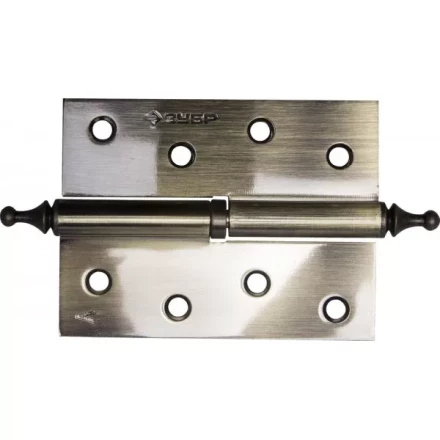 Петля дверная разъемная ЗУБР &quot;ЭКСПЕРТ&quot;, 1 подшипник, цвет ст. латунь (AB), левая, с крепежом, 100х75х2,5мм,2шт 37605-100-5L купить в Тюмени