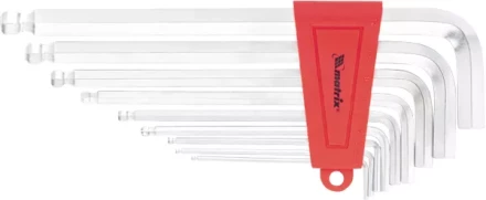 Набор ключей шестигранных имбусовых HEX, 2–12 мм, CrV,  9 шт., экстра-длин, c шаром, сатин  MATRIX 16411 купить в Тюмени