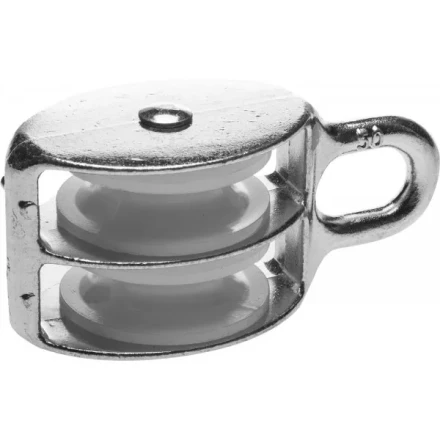 Блок ЗУБР двойной, оцинкованный, нейлоновый шкив, 12x50мм, 2 шт 4-304595-50 купить в Тюмени