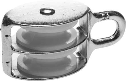 Блок ЗУБР двойной, оцинкованный, нейлоновый шкив, 12x50мм, 2 шт 4-304595-50 купить в Тюмени