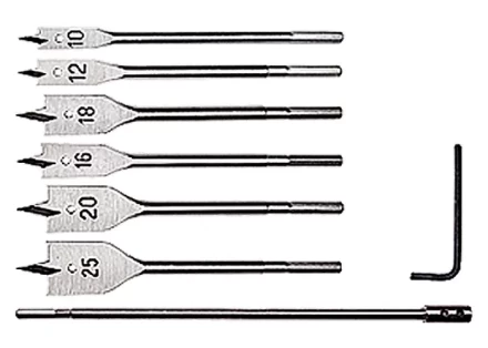 Набор сверл перовых по дереву 10-12-16-18-20-25 мм 6 шт удлинитель 300 мм MATRIX 70406 купить в Тюмени