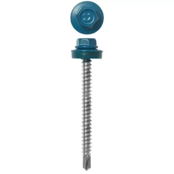 Саморезы ЗУБР окраш., RAL 5009 небесно-голуб., для крепл. кров. матер. к дерев. обреш., 4.8x60мм, 1000шт 4-300310-48-060-5009