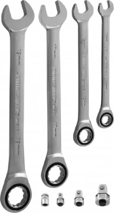 Набор ключей комбинированных трещеточных 10-19мм адаптеры 8предметов Jonnesway W45508S 48880 купить в Тюмени