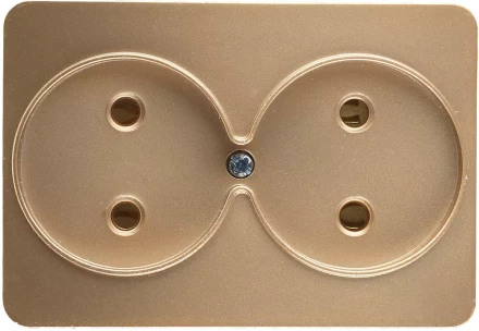 Розетка СВЕТОЗАР &quot;ГАММА&quot; без заземления, двойная, без вставки и рамки, цвет золотой металлик, 16А/~250В SV-54102-GM купить в Тюмени