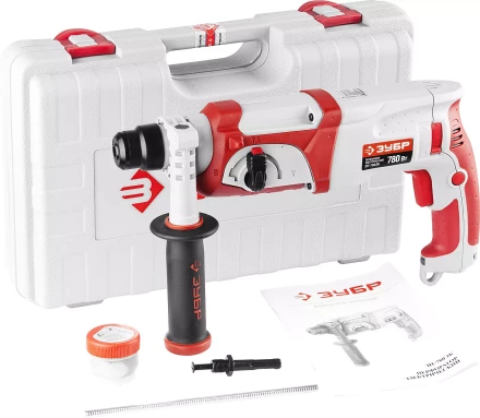 Перфоратор ЗУБР SDS-plus, реверс, 3 Дж, 0-1100 об/мин, 0-4500 уд/мин, 780Вт, кейс ЗП-780ЭК купить в Тюмени
