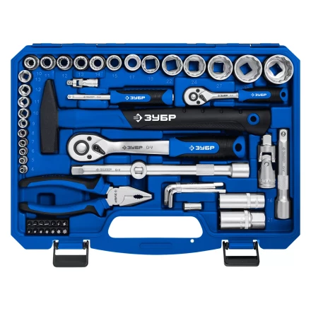 ЗУБР Универсал-76, 76 предм., (1/2+ 1/4), универсальный набор инструмента, Профессионал (27670-H76) купить в Тюмени