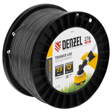 Леска для триммера двухкомпонентная круглая, 2,0мм х 276м, на DIN катушке EXTRA CORD// Denzel 96807 купить в Тюмени