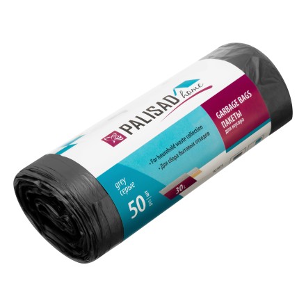 Пакеты для мусора 30 л x 50 шт. серые, Home Palisad 927075 купить в Тюмени