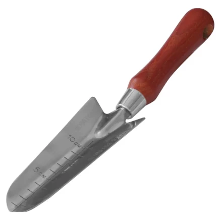 Совок посадочный из нержавеющей стали с деревянной рукояткой  320мм  Кратон 5 10 05 002 купить в Тюмени