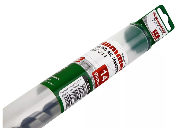 Сверло по дереву HAMMER Ф14х460мм (DR WD AR 14мм*460/370мм) купить в Тюмени