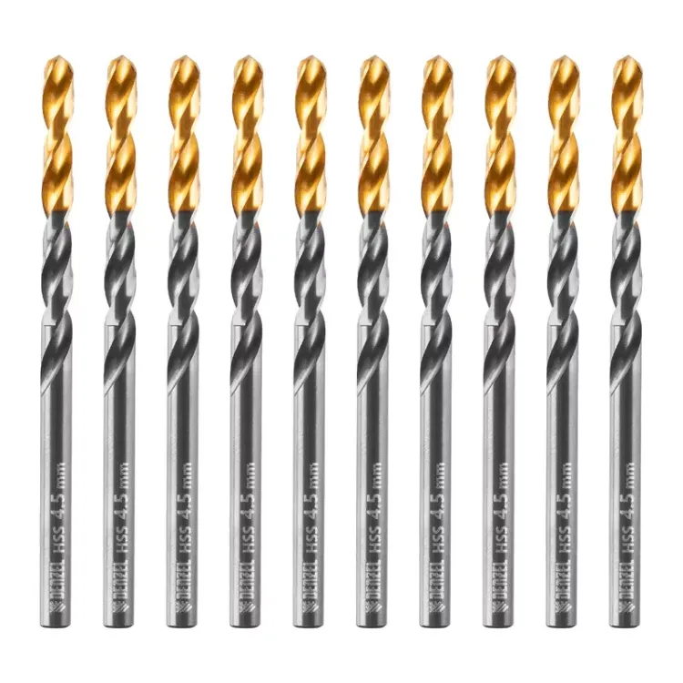 Сверло по металлу, 4,5 мм, HSS-Tin, Golden Tip, 10 шт. Denzel 717211 купить в Тюмени
