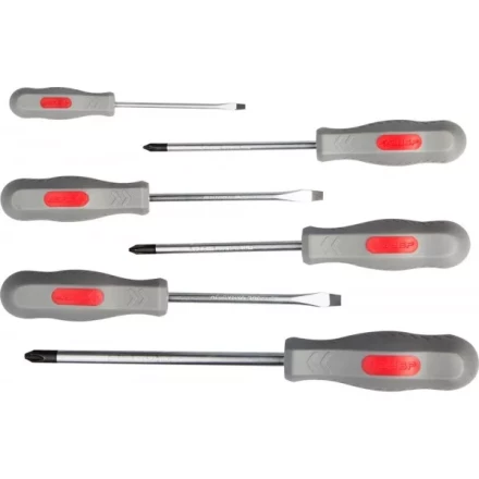 Набор ЗУБР "МАСТЕР": Отвертки, Cr-v, эргономичная двухкомпонентная рукоятка, 6шт 25065-H6_z02 купить в Тюмени