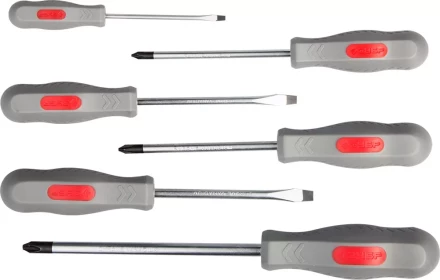 Набор ЗУБР "МАСТЕР": Отвертки, Cr-v, эргономичная двухкомпонентная рукоятка, 6шт 25065-H6_z02 купить в Тюмени