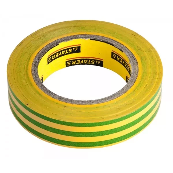 Изолента, STAYER Profi 12292-S-15-10, ПВХ, на карточке, 15 мм х 10 м х 0,18мм, желто-зеленая 12292-S-15-10 купить в Тюмени