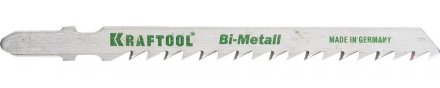 Полотна KRAFTOOL, T144DF, для эл/лобзика, Bi-Metall, по дереву, фанере, быстрый рез, EU-хвост., шаг 4мм, 75мм, 2шт 159520-4 купить в Тюмени