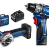 ЗУБР КОМПАКТ #5, набор: дрель-шуруповерт + мини УШМ, BRUSHLESS, 12 В, 45 Н·м, 2 АКБ тип Т7 (4 и 2 А·ч), кейс, Профессионал (DB-121-42AB) купить в Тюмени