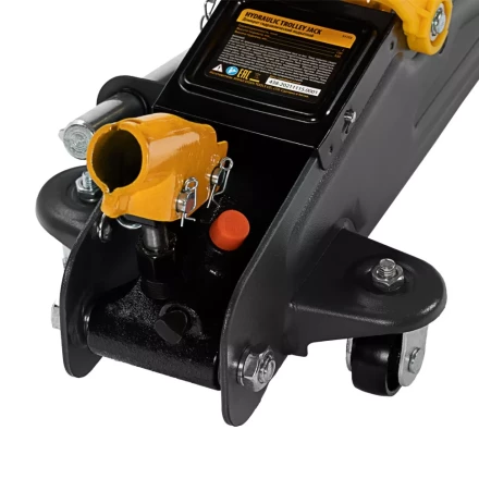 Домкрат гидравлический подкатной с фиксатором, 2 т, 130-330 мм Denzel 51153 купить в Тюмени