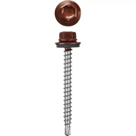 Саморезы СКД кровельные, RAL 3005 темно-красный, 51 х 4.8 мм, 250 шт, для деревянной обрешетки, STAYER 30305-48-051-3005 купить в Тюмени