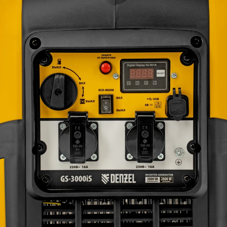 Генератор инверторный GS-3000iS, 3,0 кВт, 230 В, закрытый корпус, ручной старт// DENZEL 94716 купить в Тюмени
