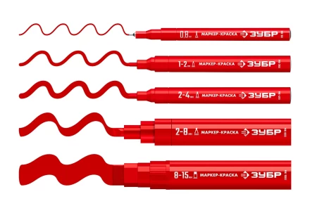 ЗУБР МК-1500 красный, 8-15 мм маркер-краска (06329-3) купить в Тюмени