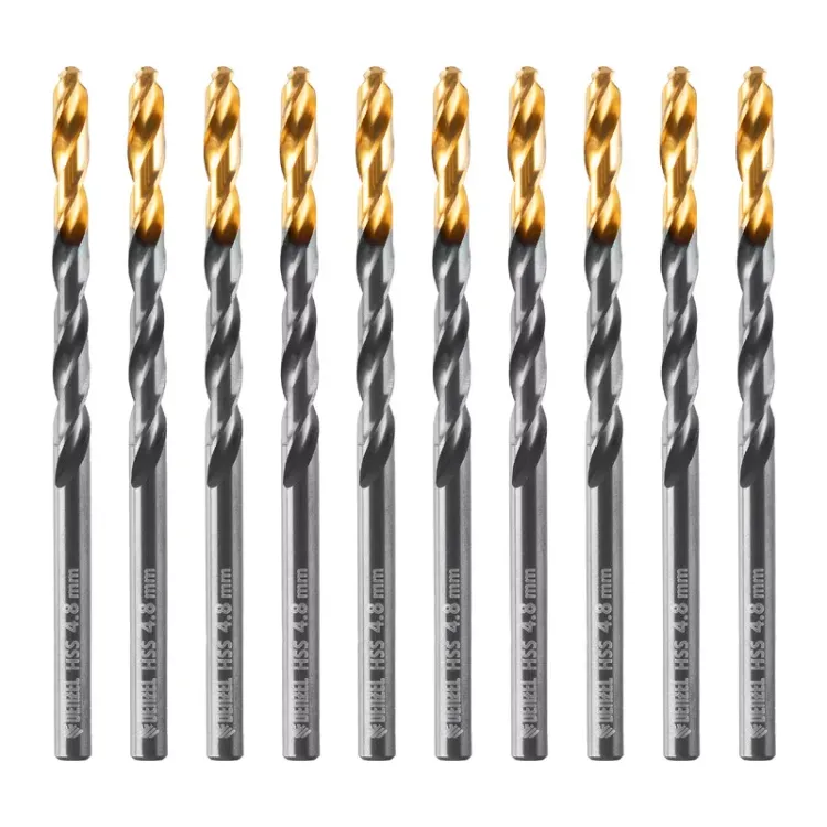 Сверло по металлу, 4,8 мм, HSS-Tin, Golden Tip, 10 шт. Denzel 717212 купить в Тюмени