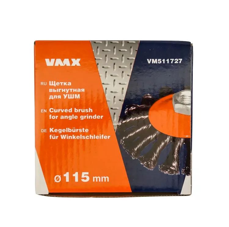 Щетка для УШМ М14/115 мм выгнутая сталь витая VMX 511727 купить в Тюмени