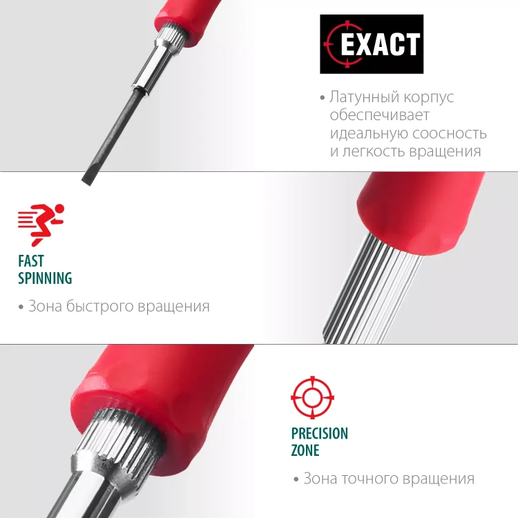 Набор Precision-6: часовые отвертки для особо точных работ, металлическая рукоятка с противоскользящей накладкой, жало из специальной стали SNCM8660. 25679 купить в Тюмени