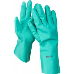 Перчатки KRAFTOOL маслобензостойкие, нитриловые, повышенной прочности, с х/б напылением, размер XL 11280-XL