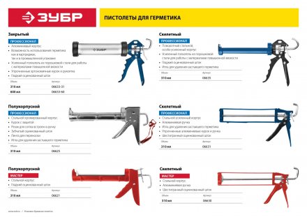 Пистолеты для герметика закрытые серия ПРОФЕССИОНАЛ купить в Тюмени