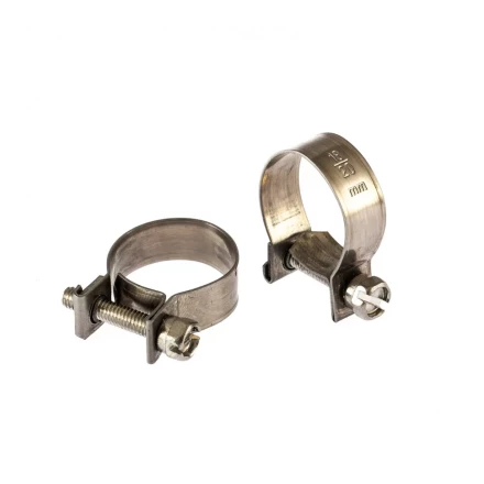 Хомуты металлические MINI 18-20 мм ширина 9 мм винтовой W4 2 шт Сибртех 475073 купить в Тюмени