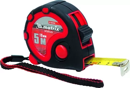 Рулетка Status 3 fixations 5 м х 25 мм двухкомпонентный корпус 3 фиксации ленты  MATRIX 31035 купить в Тюмени