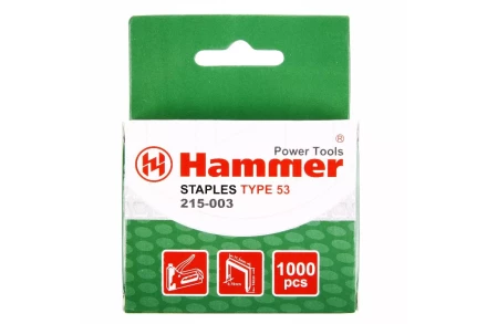 Скобы для степлера HAMMER 215-003 14мм, тип 53, 1000 шт. купить в Тюмени