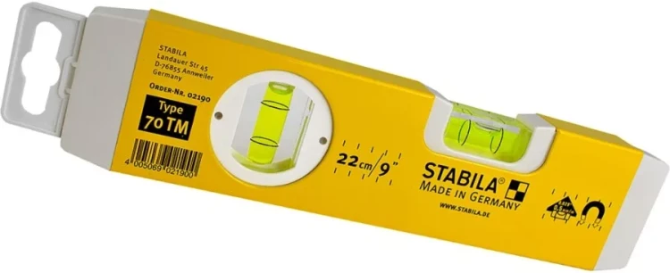 Уровень  22 см  70 ТМ магнитный  02190  0,5 мм/м  STABILA купить в Тюмени