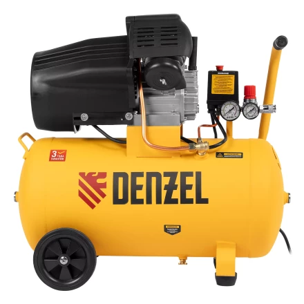 Компрессор воздушный прям. привод Denzel DCV1800/50 58168, 1,8 кВт, 50 литров, 320 л/мин купить в Тюмени