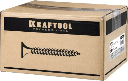 Саморезы СГД гипсокартон-дерево, 55 х 3.5 мм, 2 700 шт, фосфатированные, KRAFTOOL 3005-55 купить в Тюмени