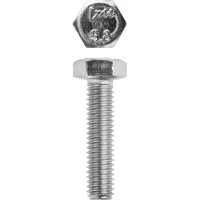 Болт ЗУБР с шестигранной головкой, DIN 933, класс прочности 8.8, оцинкованный, M20x140 мм, ТФ0, 55 шт. 4-303070-20-140