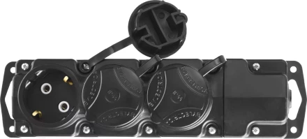 Колодка СИБИН для удлинителя, 3 гнезда, заземление, защитные крышки, IP44, макс мощность 3500Вт 55114-3 купить в Тюмени