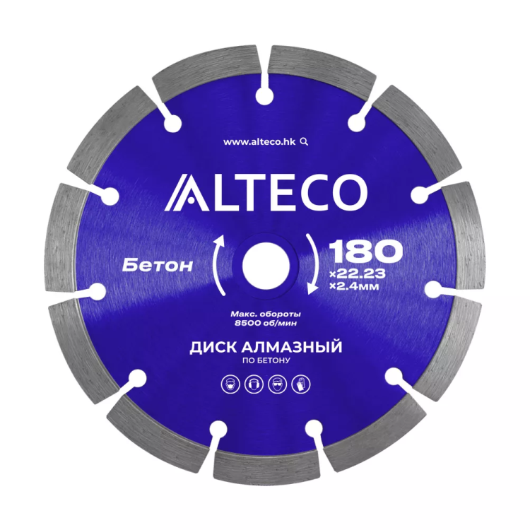 Диск алмазный по бетону ALTECO 180x22.23x2.4 мм 66518 купить в Тюмени