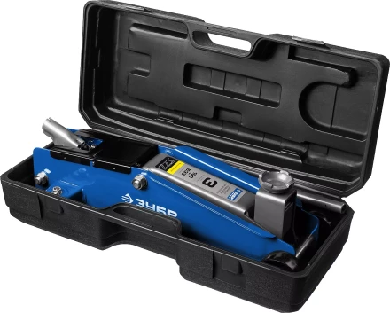 Домкрат гидравлический подкатной T77, 3т, 192-533мм, в кейсе, ЗУБР Профессионал 43055-3-K 43055-3-K купить в Тюмени