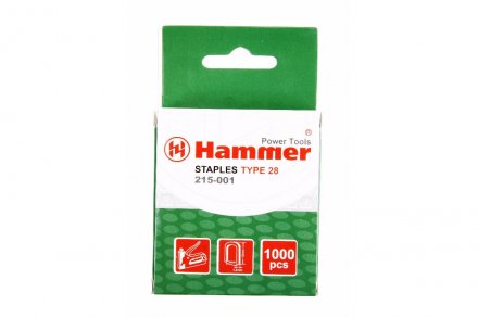 Скобы для степлера HAMMER 215-001 12мм, тип 28, 1000 шт. купить в Тюмени