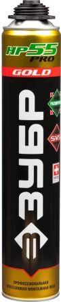 Пена ЗУБР &quot;GOLD PRO НР55&quot; профессиональная, монтажная, пистолетная, всесезонная, 800мл 41158 купить в Тюмени