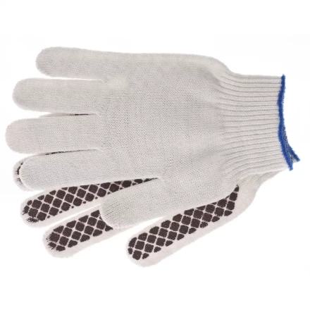 Перчатки трикотажные рисунок ПВХ гель Шахматный облив оверлок Сибртех Россия 67779 купить в Тюмени