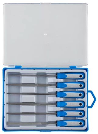 Набор ЗУБР &quot;ЭКСПЕРТ&quot; Надфили, двухкомпонентная ручка, насечка 2=бархатная, 100мм, 6шт 16020-2-H6 купить в Тюмени