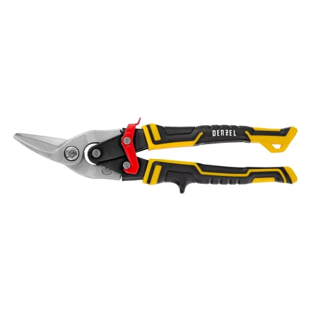 Ножницы по металлу Denzel, 270 мм, прямой и левый рез, сталь-СrMo, трехкомпонентные рукоятки, 78372 купить в Тюмени
